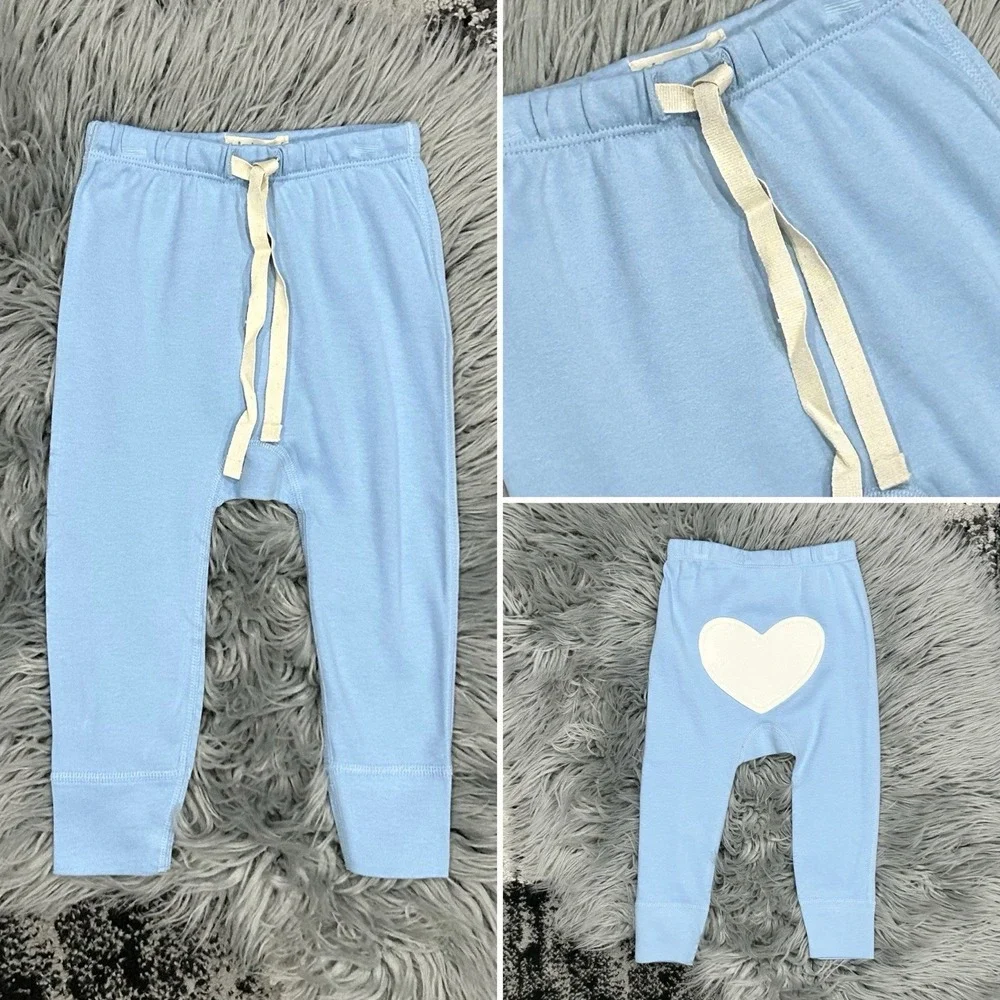 Sapling Little Boys Blue Heart Pants Size 6-12 Month NEW